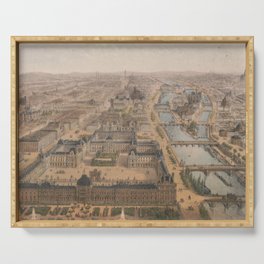 Vintage Paris & The Louvre Palace Map (1879) Serving Tray