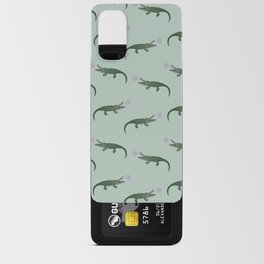 Crocodile with flower green Android Card Case