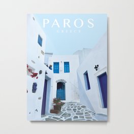 Paros Travel Poster Metal Print