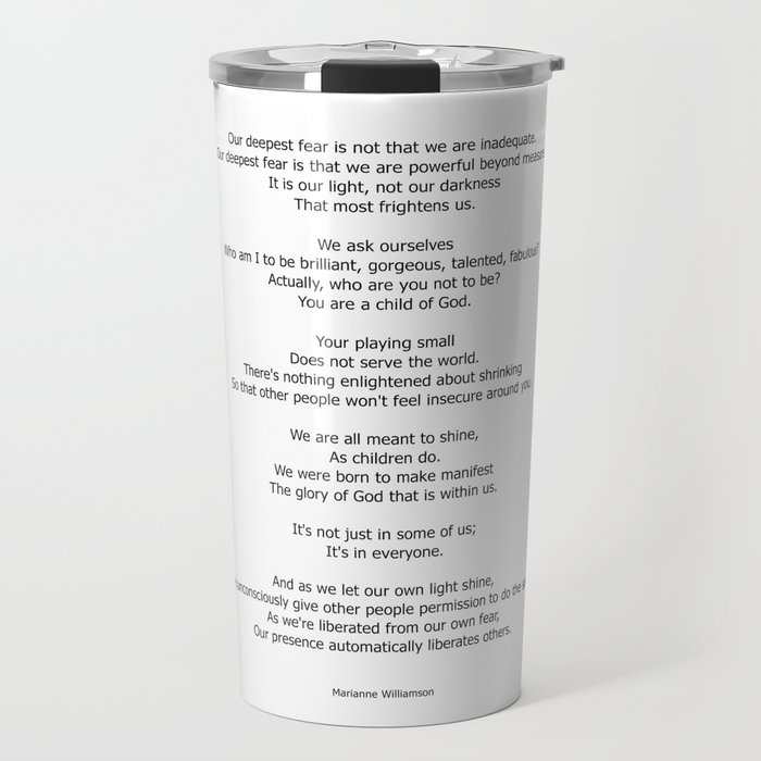 Our Deepest Fear Poem 2 #minimalist #quotes Travel Mug