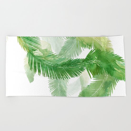 New Tropical Leaves Beach Towel