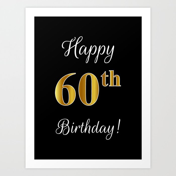 Elegant Happy 60th Birthday With Faux Imitation Gold Inspired