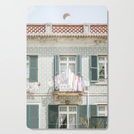 Laundry Day in Sintra | Tiled House in Portugal Art print | Street Travel Photography in Soft Pastel Colors Cutting Board