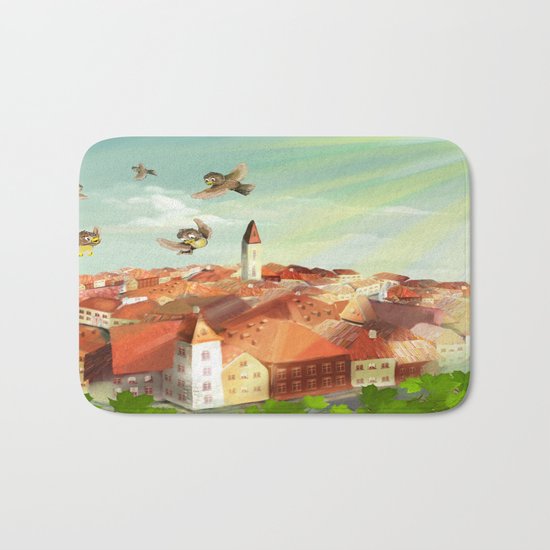Sunny town Bath Mat