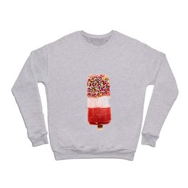 Ice cream on stick with colorful sprinkles over isolated white background Crewneck Sweatshirt