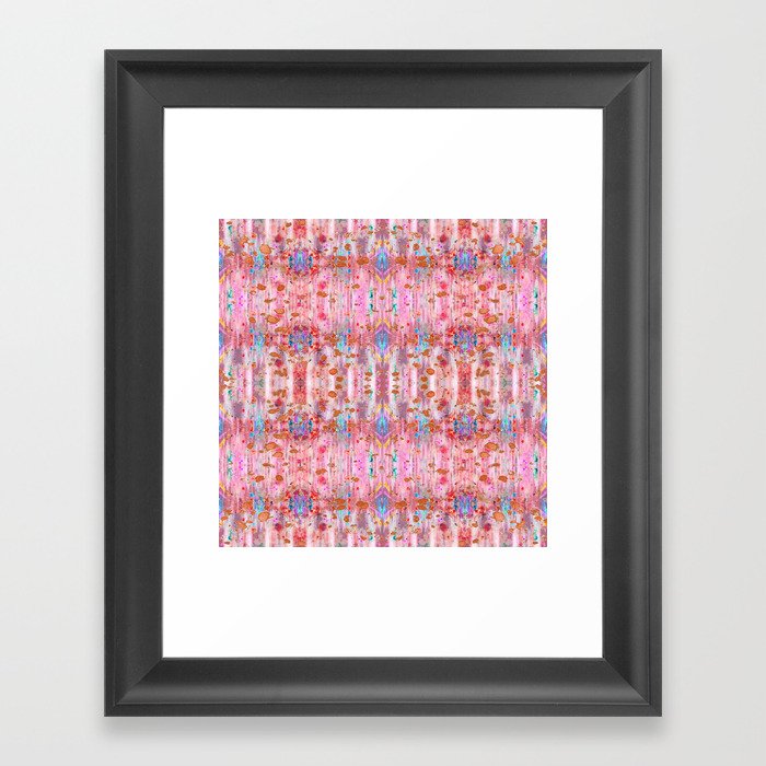 Pretty In Pink Ikat Framed Art Print