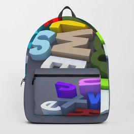 Multi Colored Alphabets A to Z Backpack | Toy, Colors, Plasticblock, Red, Blue, Text, Vibrantcolor, Characters, Typescript, Smallletter 