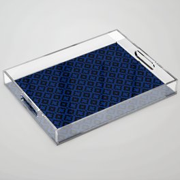 Blue and Black Ornamental Arabic Pattern Acrylic Tray