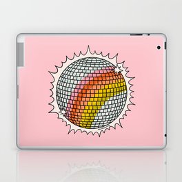 Rainbow Disco Ball Laptop & iPad Skin | Stripes, Retro, Pride, Vintage, Colorful, Disco, Digital, Drawing, Glitter, Discoball 