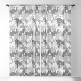 Grey camo pattern  Sheer Curtain