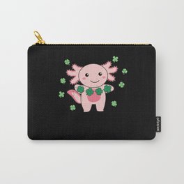 Axolotl With Shamrocks Cute Animals For Luck Carry-All Pouch