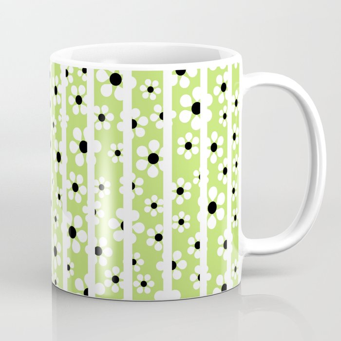 Striped Daisies - pear green - more colors Coffee Mug