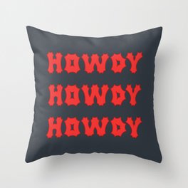 Gothic Cowgirl, Black and Red Throw Pillow