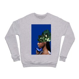 Lady Flowers and The Blue Butterfly Crewneck Sweatshirt