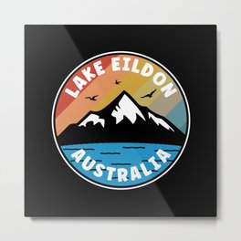 Lake Eildon - Australia Vintage Metal Print | Graphicdesign, Nature, Lake, Camping, Travel, Explore, Water, Camp, Hike, Lakeeildon 