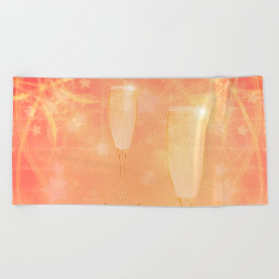 Pink Champagne Beach Towel