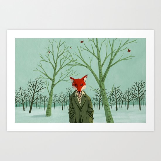 Ratty Fox Art Print