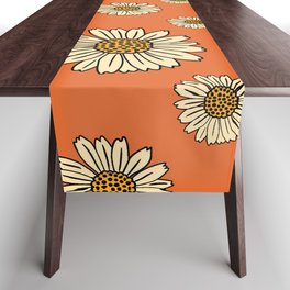 70s Retro Floral Pattern 05 Table Runner