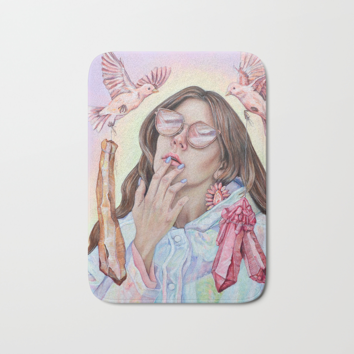 Light And Magic Pastel And Neon Acrylic Painting Bath Mat By Heatherbuchanan Society6