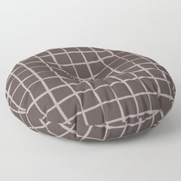 Handmade grid check brown chocolate Floor Pillow