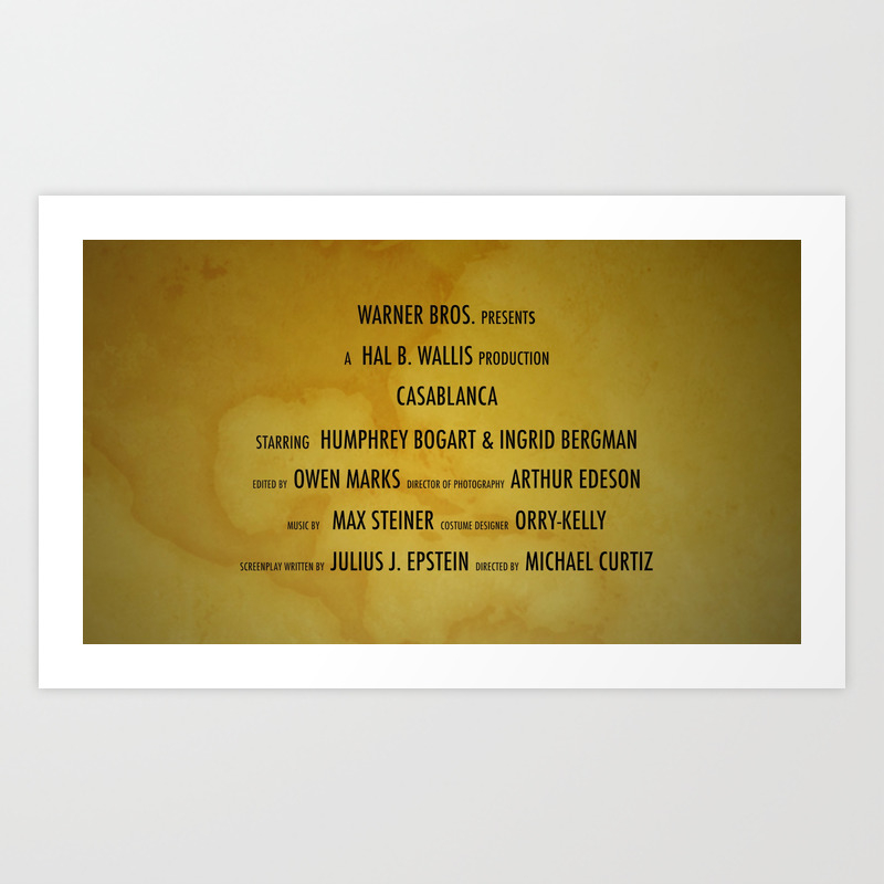 Casablanca Cast Crew Art Print By Moviemaniatheshop Society6
