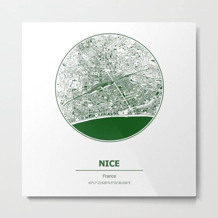 Nice city map coordinates Metal Print