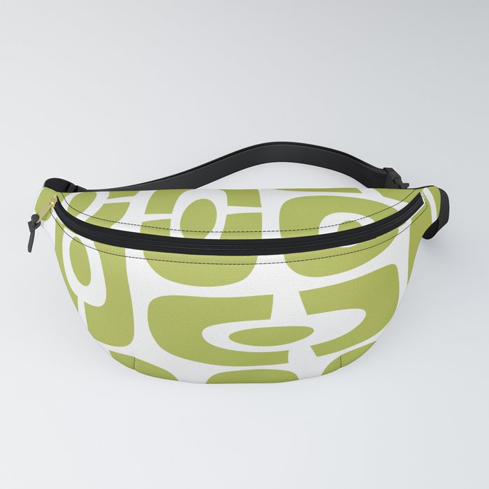 Mid Century Modern Cosmic Abstract 232 Olive Green Fanny Pack