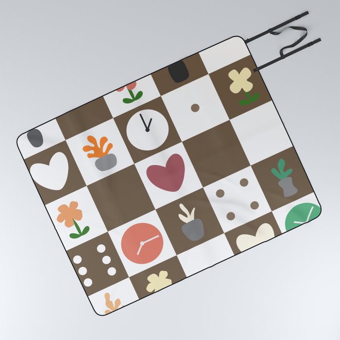 Color object checkerboard collection 15 Picnic Blanket