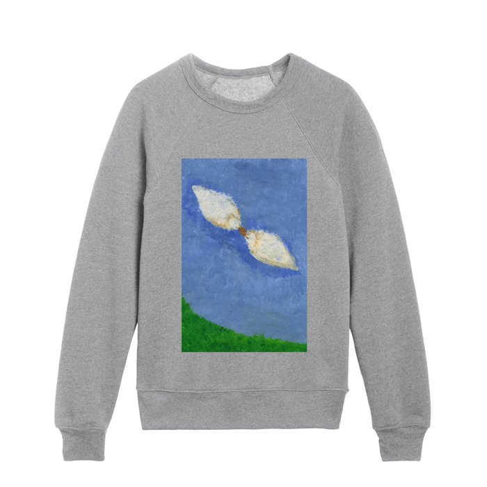 2 Swans in the water - Acrylic Nature Drawing Kids Crewneck