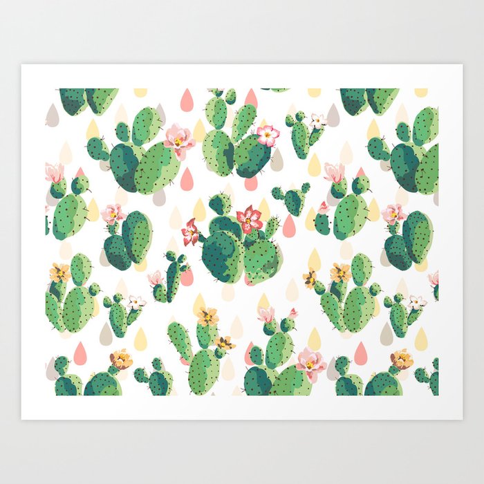 Cactus pattern Kunstdrucke