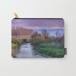 Genil River And Sierra Nevada At Sunset. Veleta 11148 Ft. Carry-All Pouch | Forest, Travel, Nature, Water, Snow, Mountains, Photo, Sunrise, River, Dream 