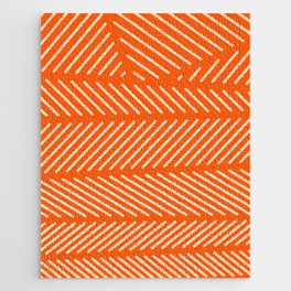 Orange Minimal Diagonal Line Patch Pattern Jigsaw Puzzle