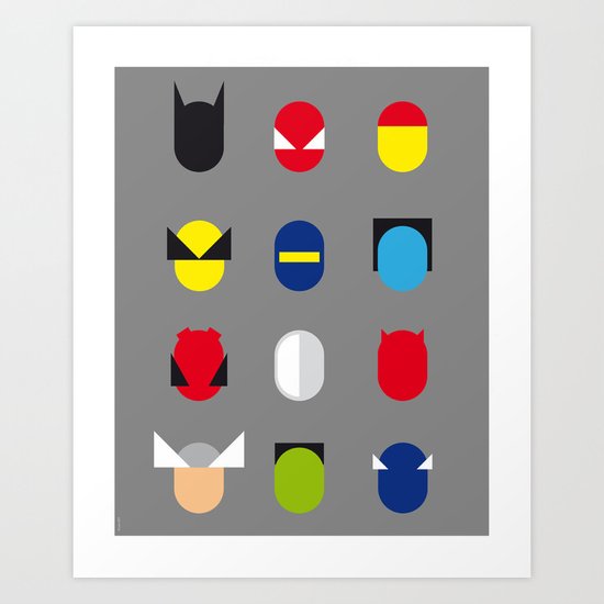 Famous Capsules - Superheroes Art Print