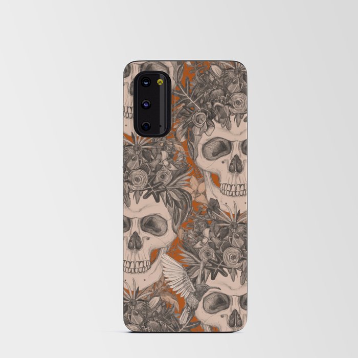 skull damask rust Android Card Case