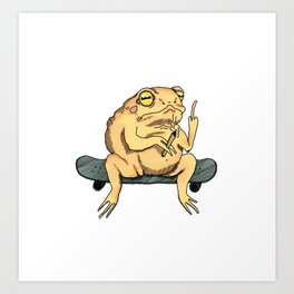 Skater Frog - colour Art Print
