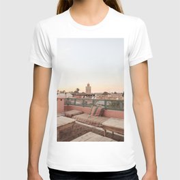 Pastel Sunset Colors Of Marrakech Photo | Coral Rooftop Design Art Print | Morocco Travel Photography T Shirt