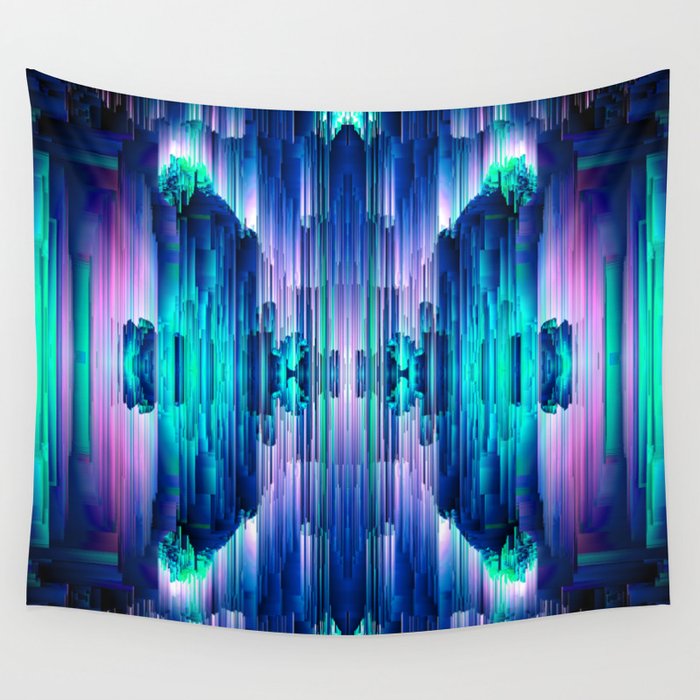 Cavernous Glitch Abstract Pixel Art Wall Tapestry By Jenniferbradford