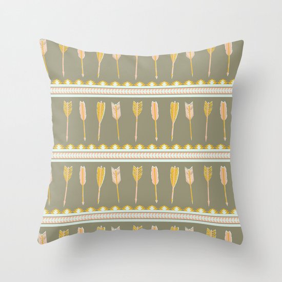 aztec arrows Throw Pillow