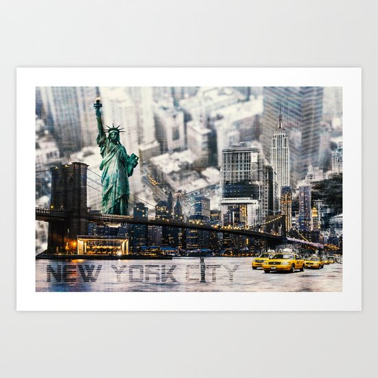 New York City - Collage Art Print
