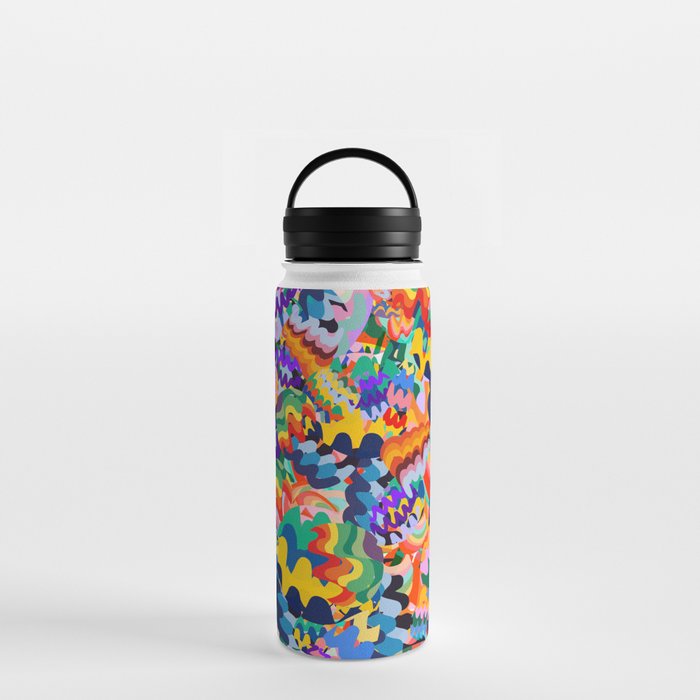 Abstract Joyful Pop Graffiti Doodles Squiggles Art  Water Bottle