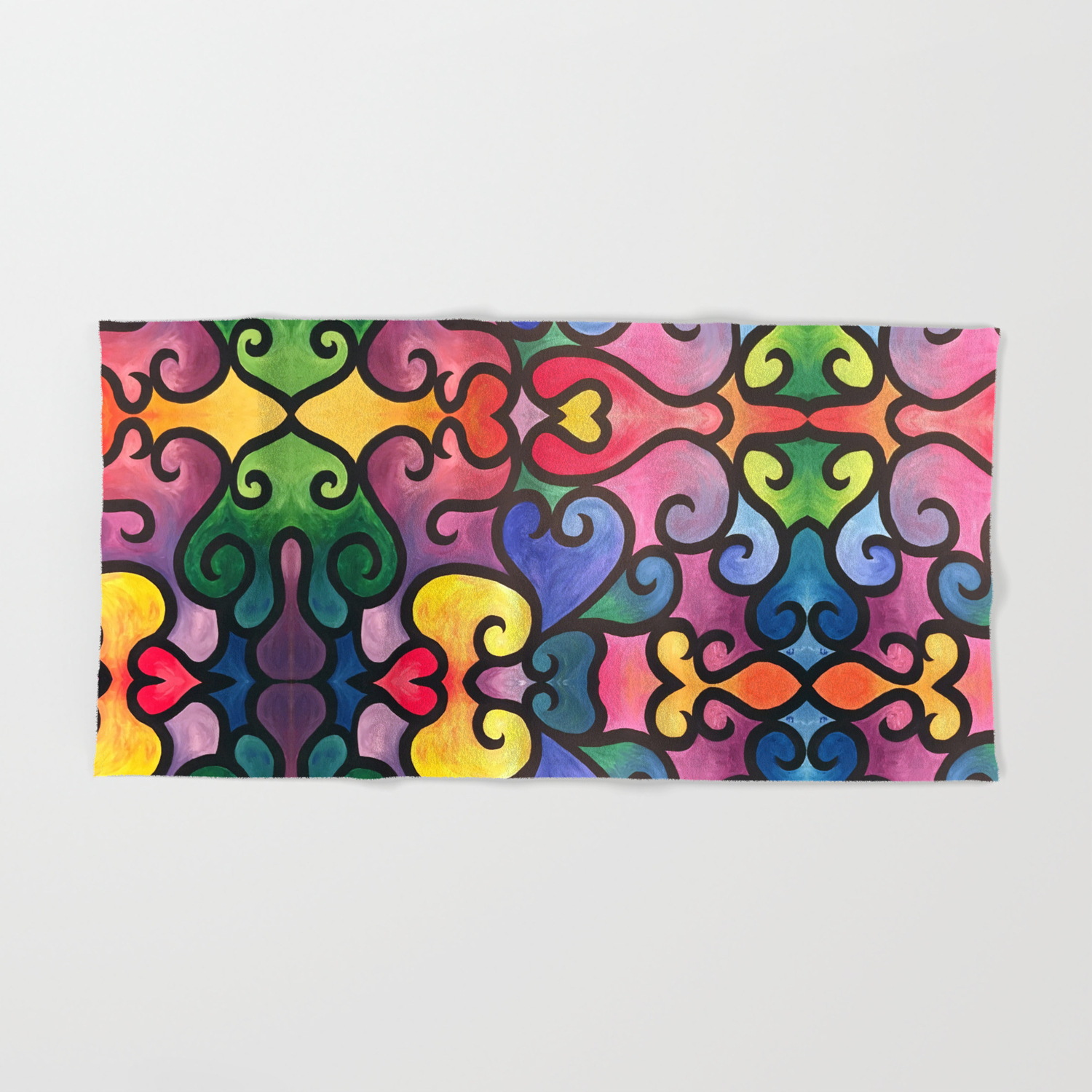Abstract Heart Painting Hand Bath Towel By Artsytoocreations