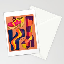  seventies shoes- orange background Stationery Card
