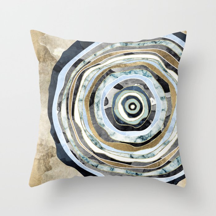 Wood Slice Abstract Throw Pillow