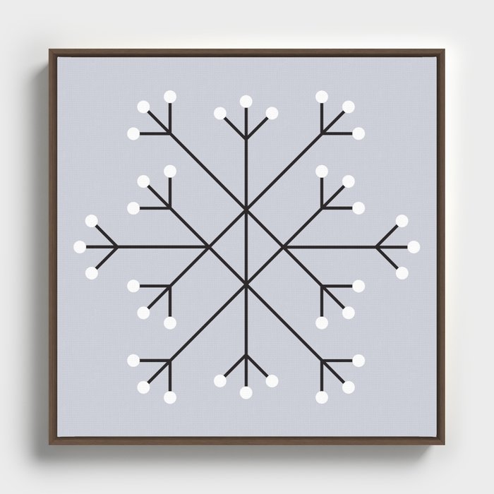 Mod Snowflake Frost Framed Canvas