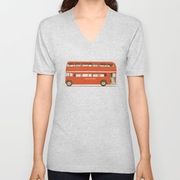 Double-Decker London Bus V Neck T Shirt