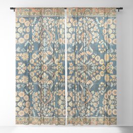 Sarouk  Antique West Persian Rug Print Sheer Curtain
