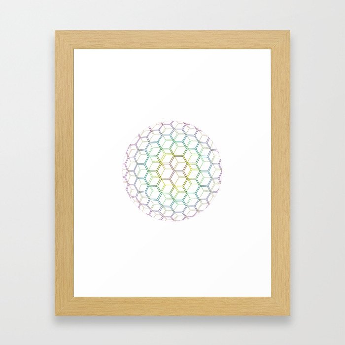 Rainhex Circle (White) Framed Art Print