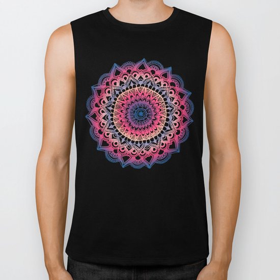 Ocean Sunset Mandala Biker Tank