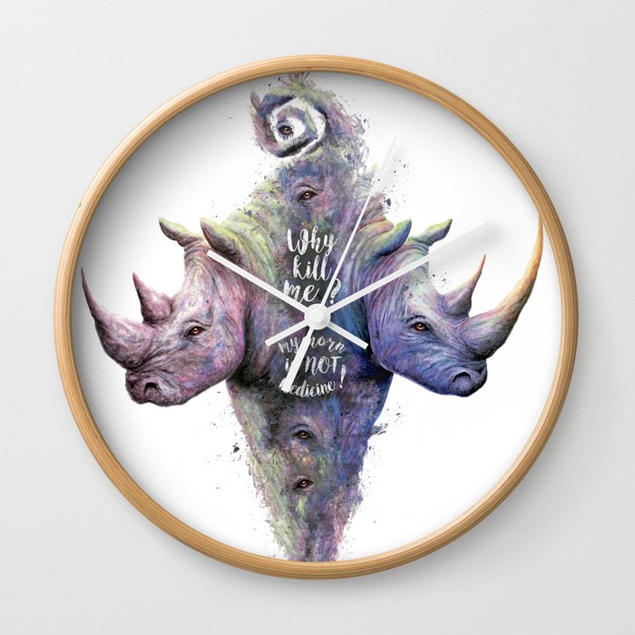 Save Rhinos Wall Clock