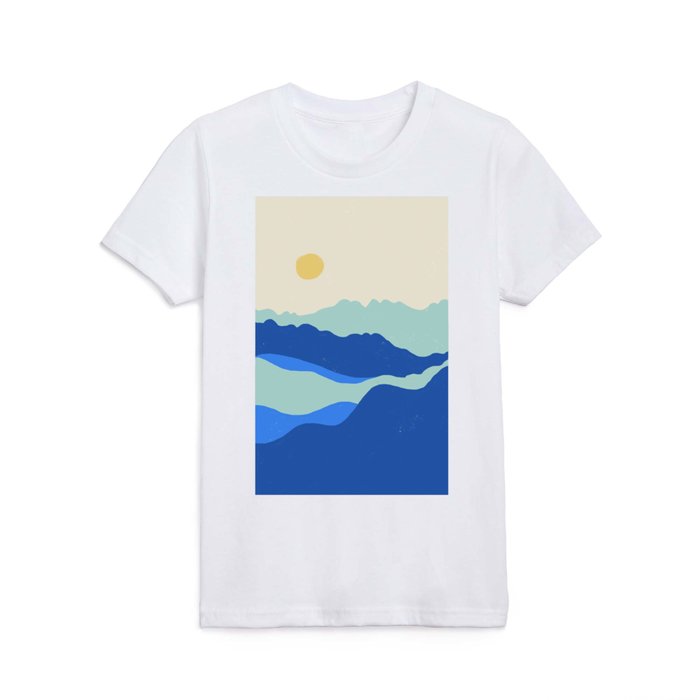 Blue Sea Waves on a Sunny Day Kids T Shirt